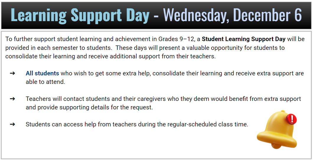 information about student support day
